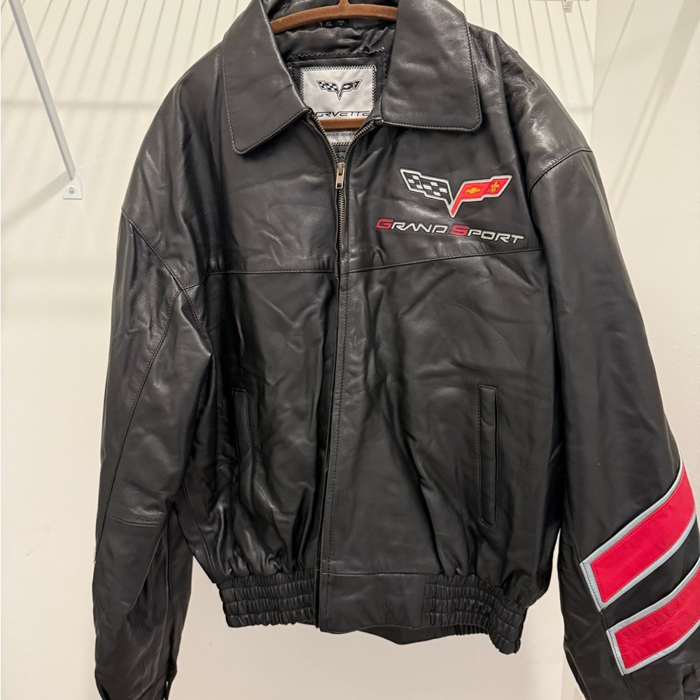 Black and Red Bomber Jacket with Sporty Stripes - Picture 3 of 7